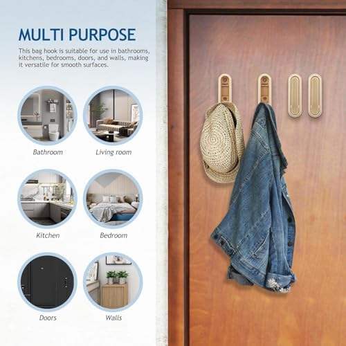 Foldable Wall Mount Hooks – Premium Gold Zinc Alloy Hanger Rail for Home Storage - Image 3