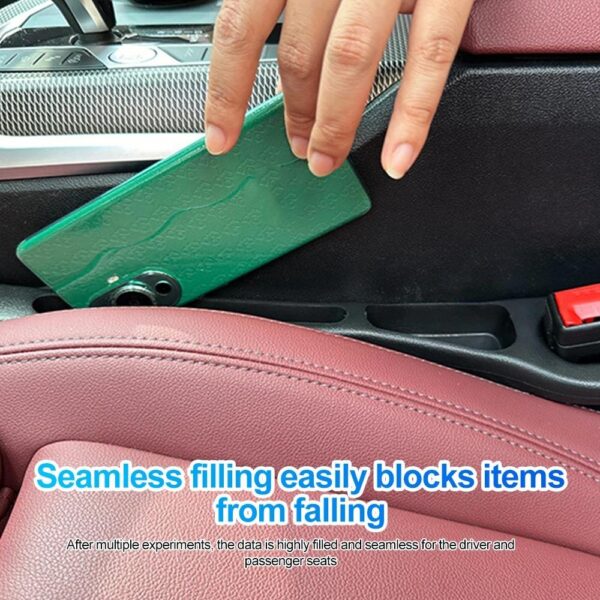 Car Seat Gap Filler – Leak-Proof Side Seam Plug Strip, Seatbelt Hole Drop Blocker Interior Kit - Image 4