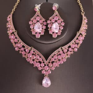 Rhinestone Necklace & Earrings Set for Brides
