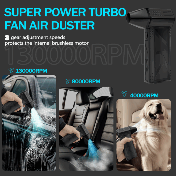 High-Speed 150000RPM Mini Turbo Air Blower – Handheld Fan for Dust Removal - Image 2