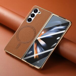 Litchi Pattern Electroplated Leather Case