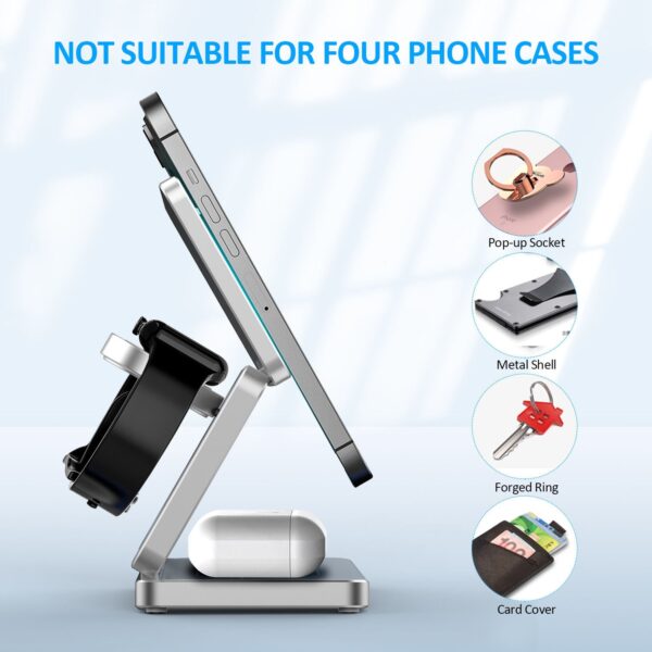 Foldable Magnetic Wireless Charger 3-in-1 Fast Charging Station for iPhone 12–16 Pro Max - Image 8