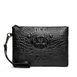 Men's Crocodile Pattern PU Leather Clutch Handbag