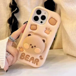 3D Bear Silicone Phone Case for iPhone