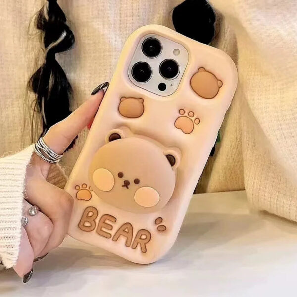 3D Bear Silicone Phone Case for iPhone