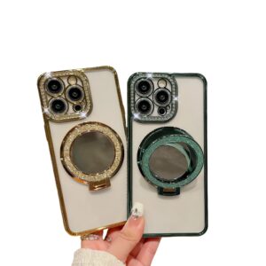 Bling Mirror TPU Wireless Charging Case with Stand for iPhone