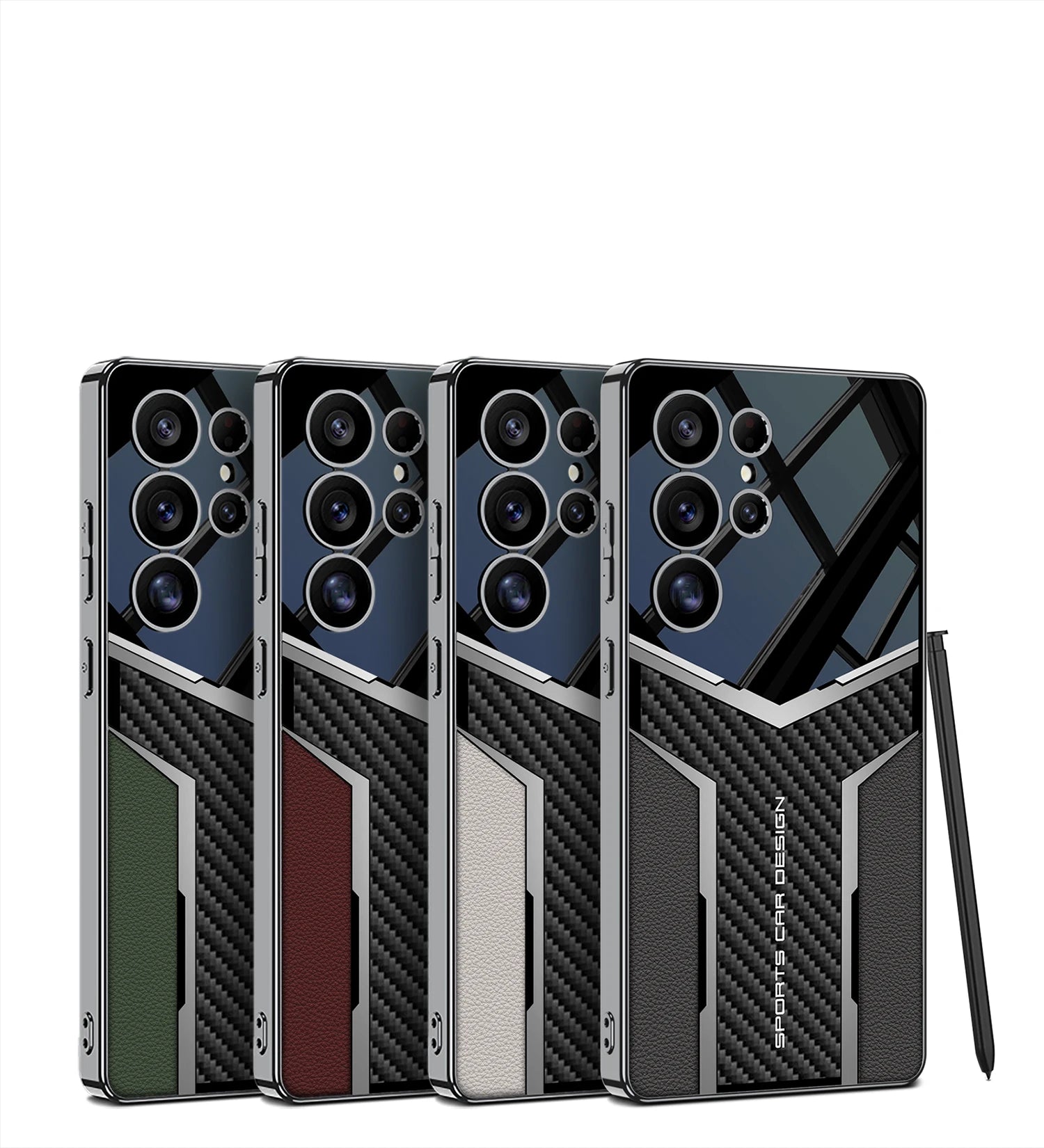 Gkk Leather Phone Case for Samsung Carbon Fiber Pattern