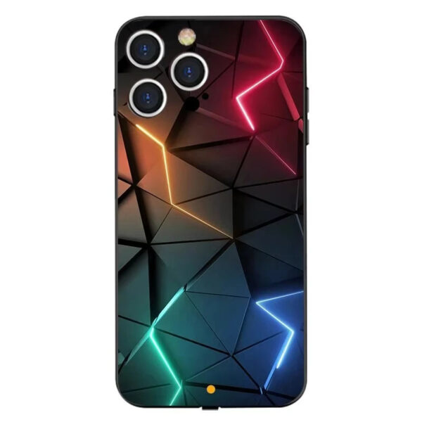 LED Light Phone Case with Tempered Glass for iPhone