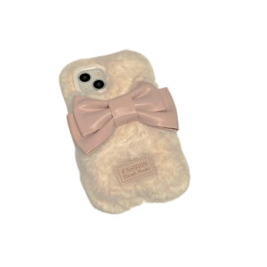 Fluffy Leather Bowknot Case for iPhone