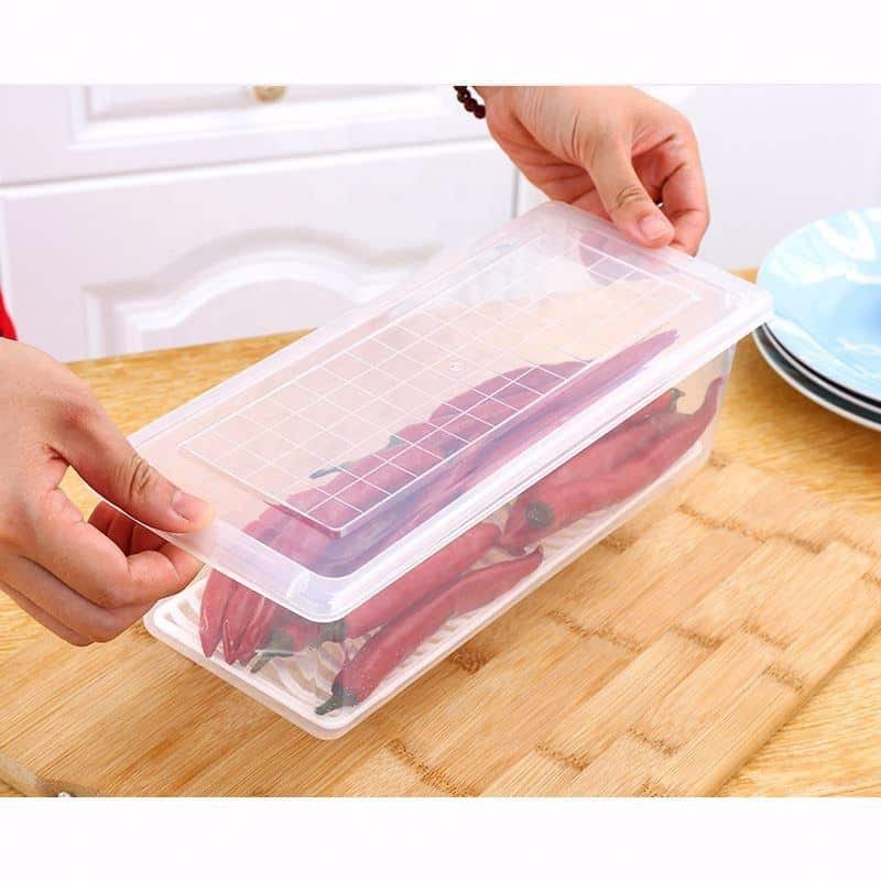 Transparent Kitchen Storage Box – Rectangular Sealed Plastic Container for Refrigerator & Drain Storage - Image 2