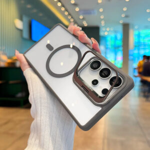 Acrylic Clear Phone Case with Metal Holder for Samsung