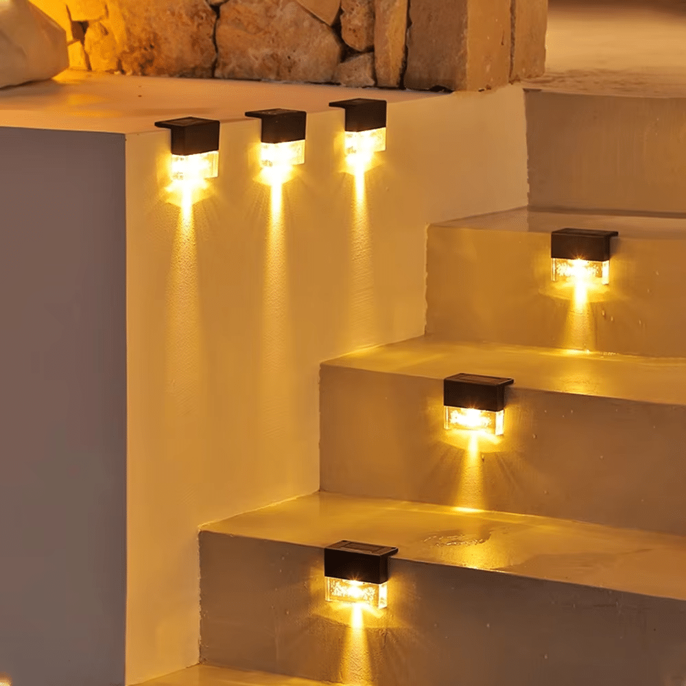 Raybwin IP65 LED Solar Deck Lights, Small Warm White Outdoor Lighting for Garden, Patio & Stairs - Image 3