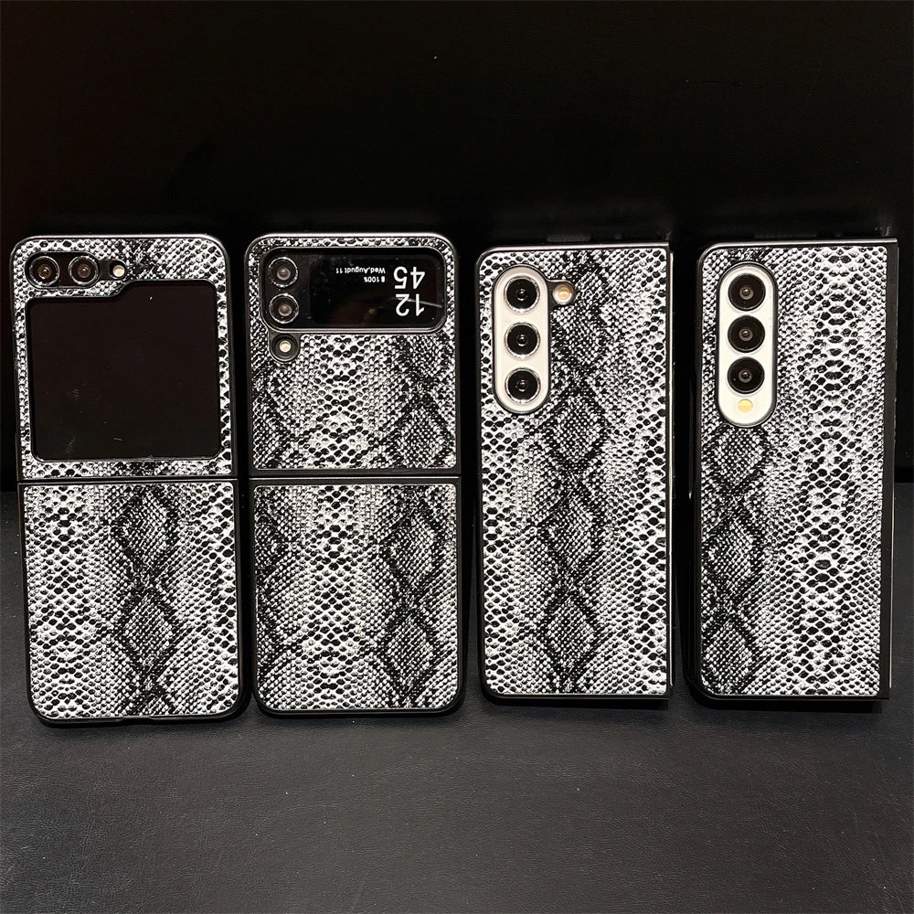 Snake Skin PU Leather Case for Samsung Galaxy Z Fold 4/5/6