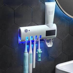 USB Rechargeable UV Toothpaste Dispenser & Holder Set