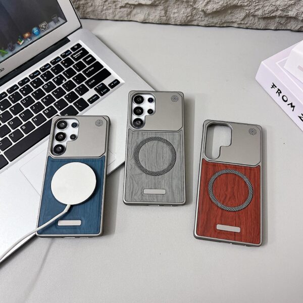 Hot Selling Wood Pattern Magnetic Shockproof Hard Case for Samsung Galaxy S22 /S23/S24/S25 Ultra - Image 3