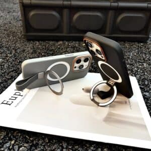 Magnetic Ring Holder Case with Lanyard Rope