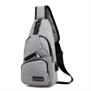 Men's Oxford Crossbody Bag with USB Port