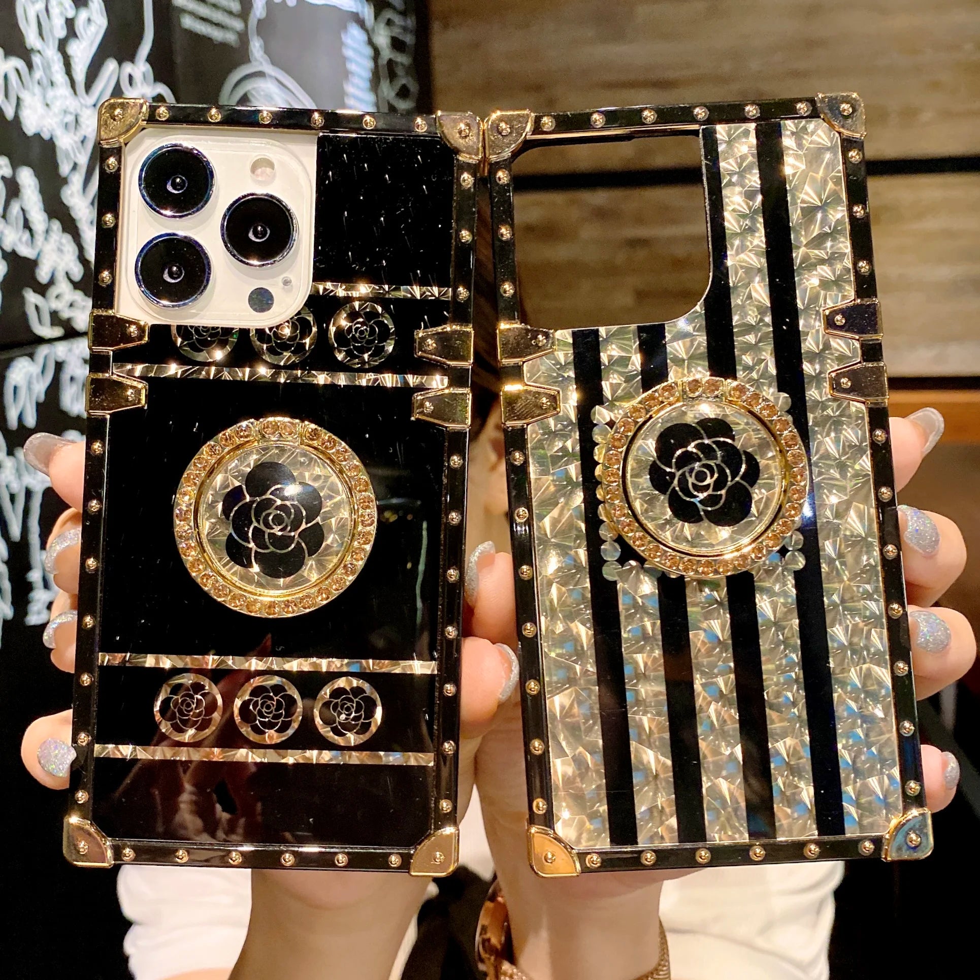 Glitter Floral Phone Cases for iPhone & Samsung Modelsđ¸
