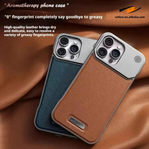 Luxury Leatherette Aromatherapy iPhone Case with MagSafe Charging