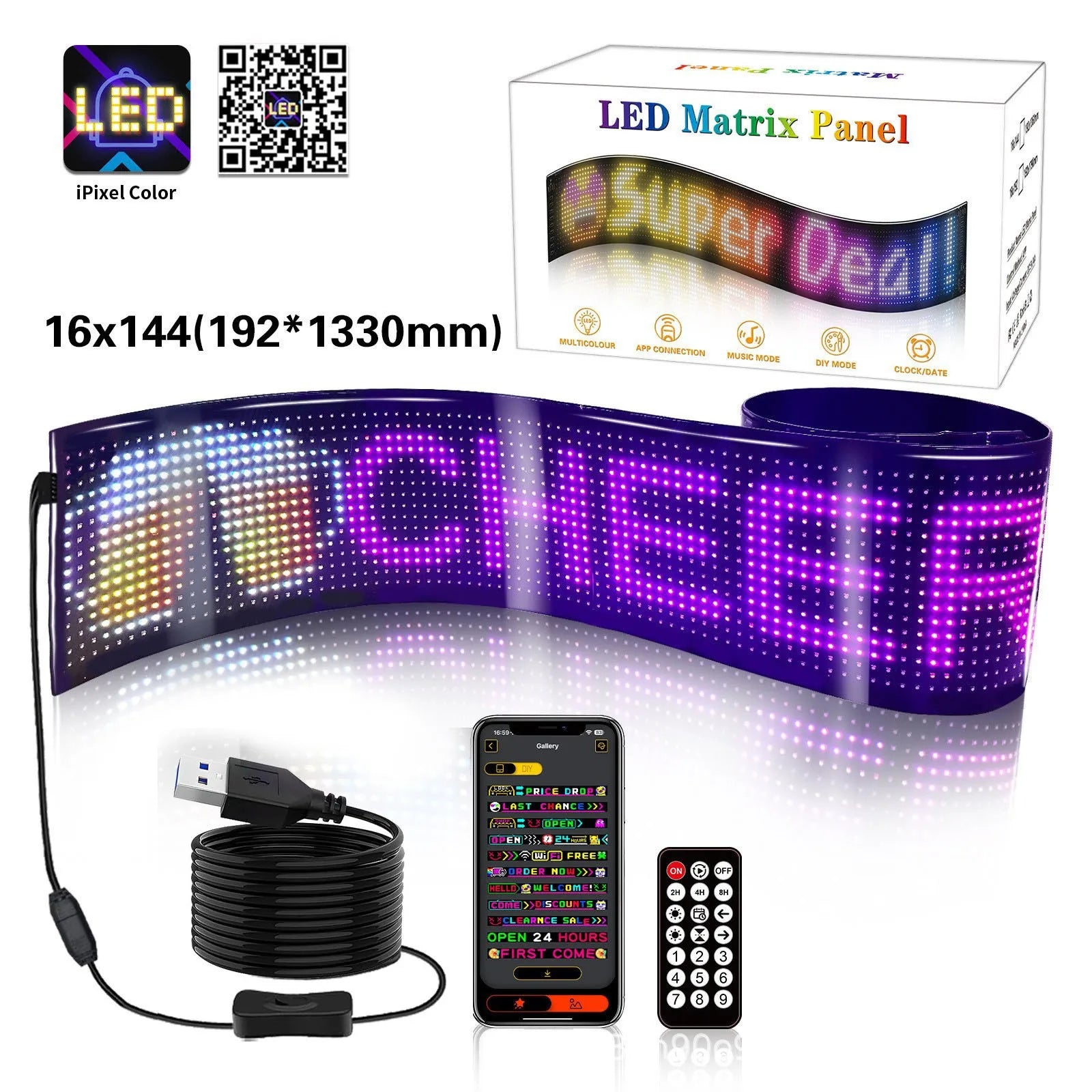 Dynamic Devil Eyes LED Panel 5W Car Truck Light 12V/5V Accessory - Image 2