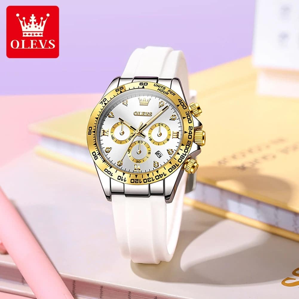 OLEVS Women's Quartz Chronograph Watch 38mm Waterproof - Image 2