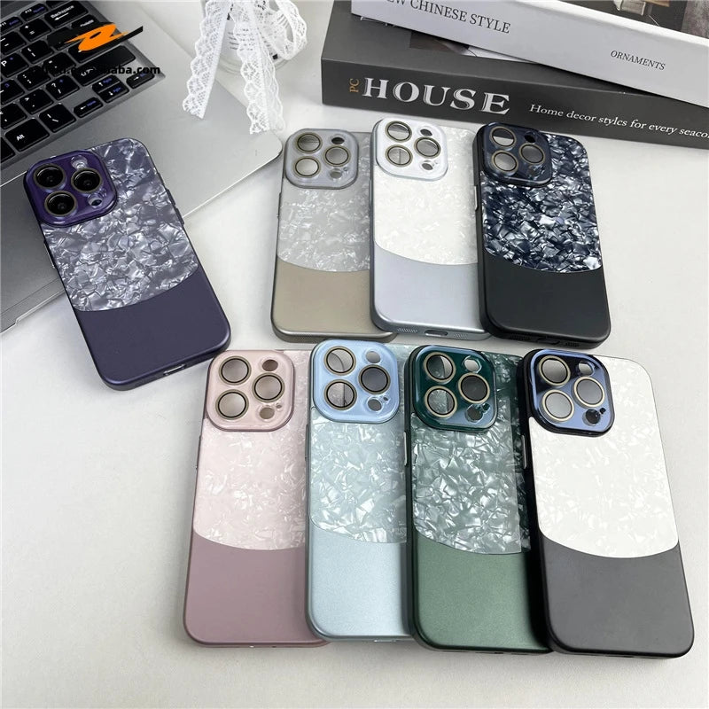 Glitter Shell Phone Case for iPhone  with Lens Protection