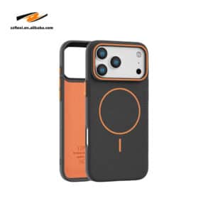 Magnetic Lychee Leather TPU Case for iPhone Wireless Charging