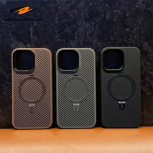 Carbon Fiber Leather Magnetic Phone Case for iPhone