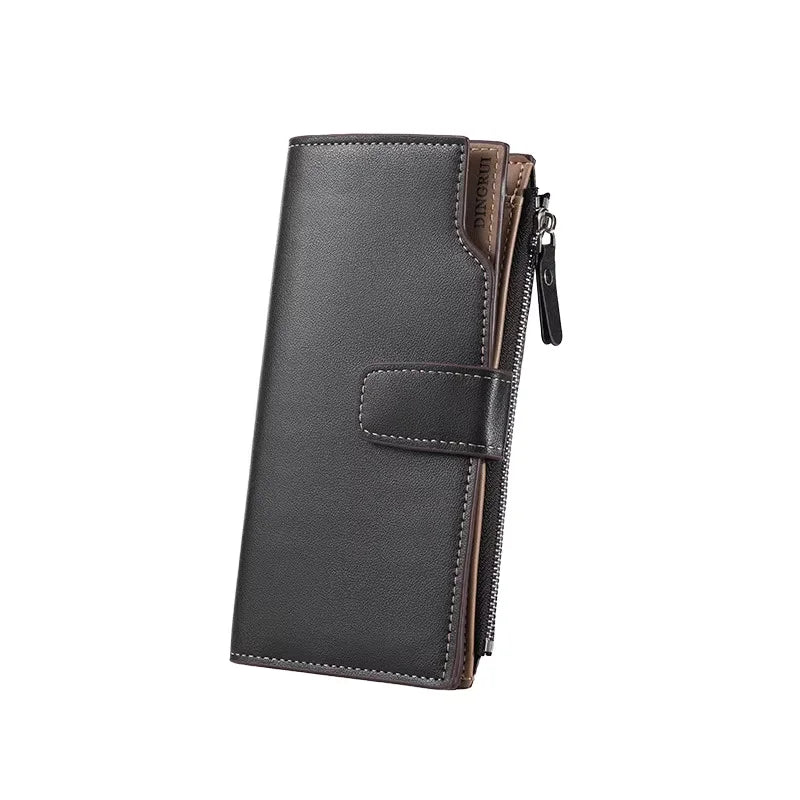 Men's PU Leather Wallet with Zipper and Coin Purse - Image 5
