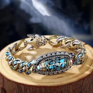 Men's Turquoise Nine Eyes Tianzhu Bracelet
