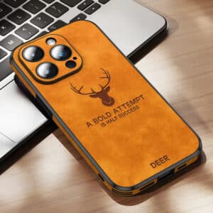 Premium Leather Silicone Case for iPhone .