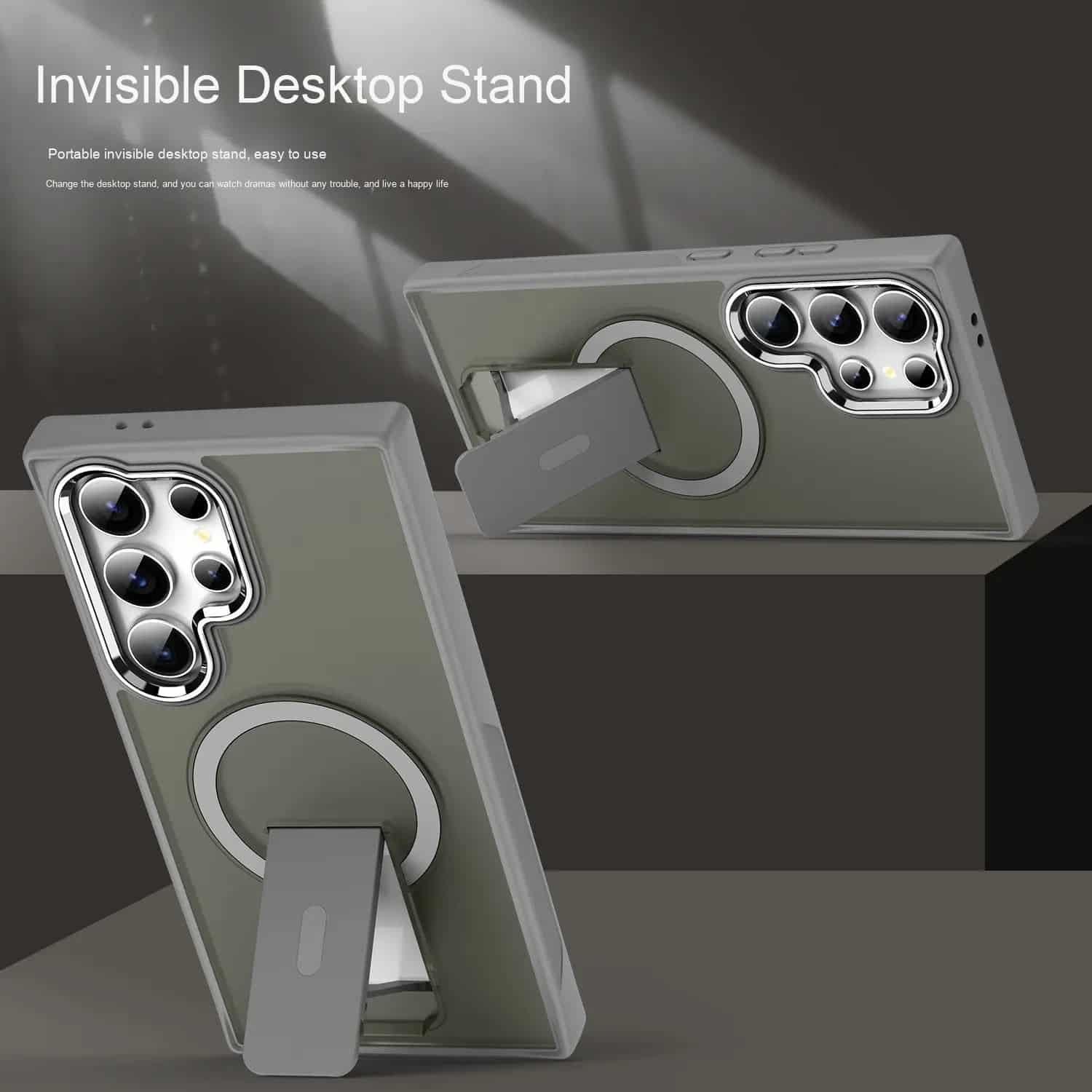 Magnetic Shockproof Matte Skin-Feel Case with Kickstand for Samsung S25 / S24 / S23/s22Ultra - Image 5