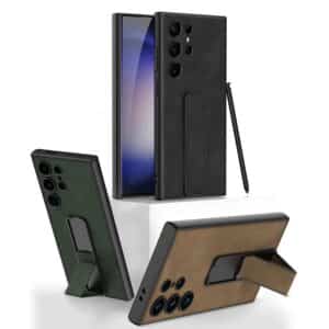 Skin Feel Leather Matte  Foldable Phone Holder Cover