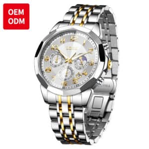 Men's Luxury Quartz Watch - Custom Logo, Waterproof, Luminous, Calendar