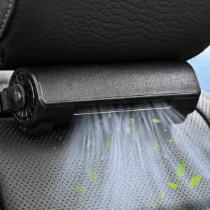USB Car Fan for Baby Backseat Cooling with Adapter Charger
