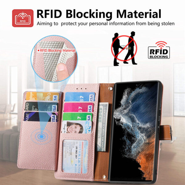Luxury Heart Design Flip Leather Wallet Case for Girls – Card Holder & Book Style Cover for Mobile Phone - Image 6