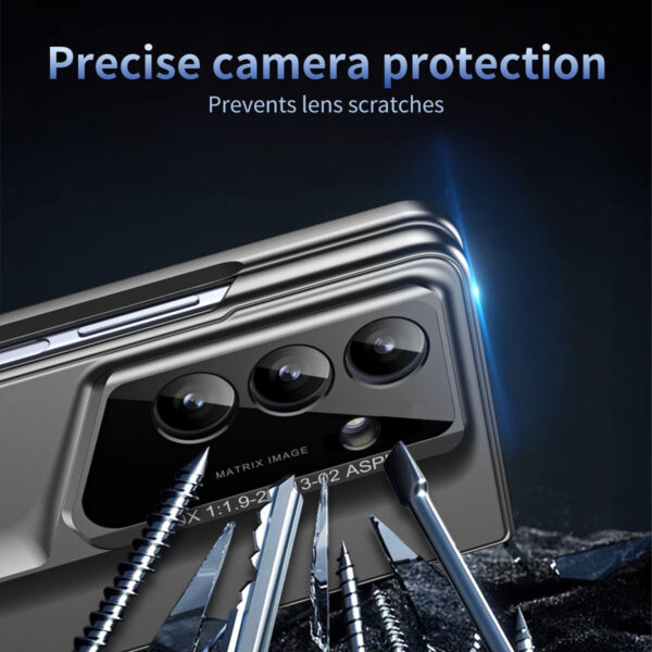 Hinge Pen Slot Armor Case for Samsung Z Fold – 360° Shockproof Cover with Tempered Glass Full Screen Protector - Image 6