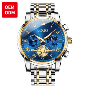 Luxury Men's Moon Phase Chronograph Quartz Watch