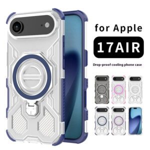 iPhone 17 Transparent Magnetic Stand Case with Airbag Protection