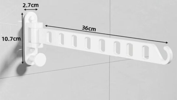 Wall-Mounted Laundry Drying Rack – Movable Storage Hanger with Hooks - Image 2