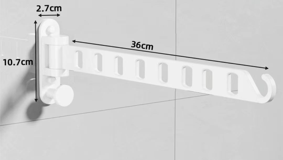 Wall-Mounted Laundry Drying Rack – Movable Storage Hanger with Hooks - Image 2