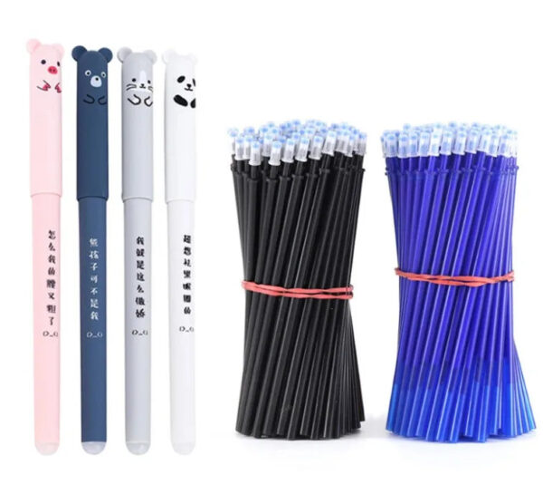 Erasable Needle Pen Set with 10Refills - Black & Blue