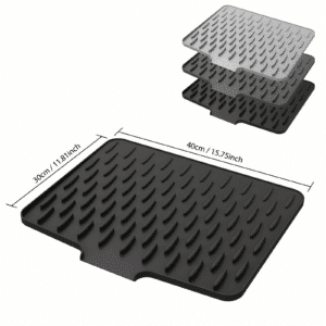 Multifunctional Silicone Dish Drying Mat with Built-In Drain Lip – Portable & Durable Kitchen Pad