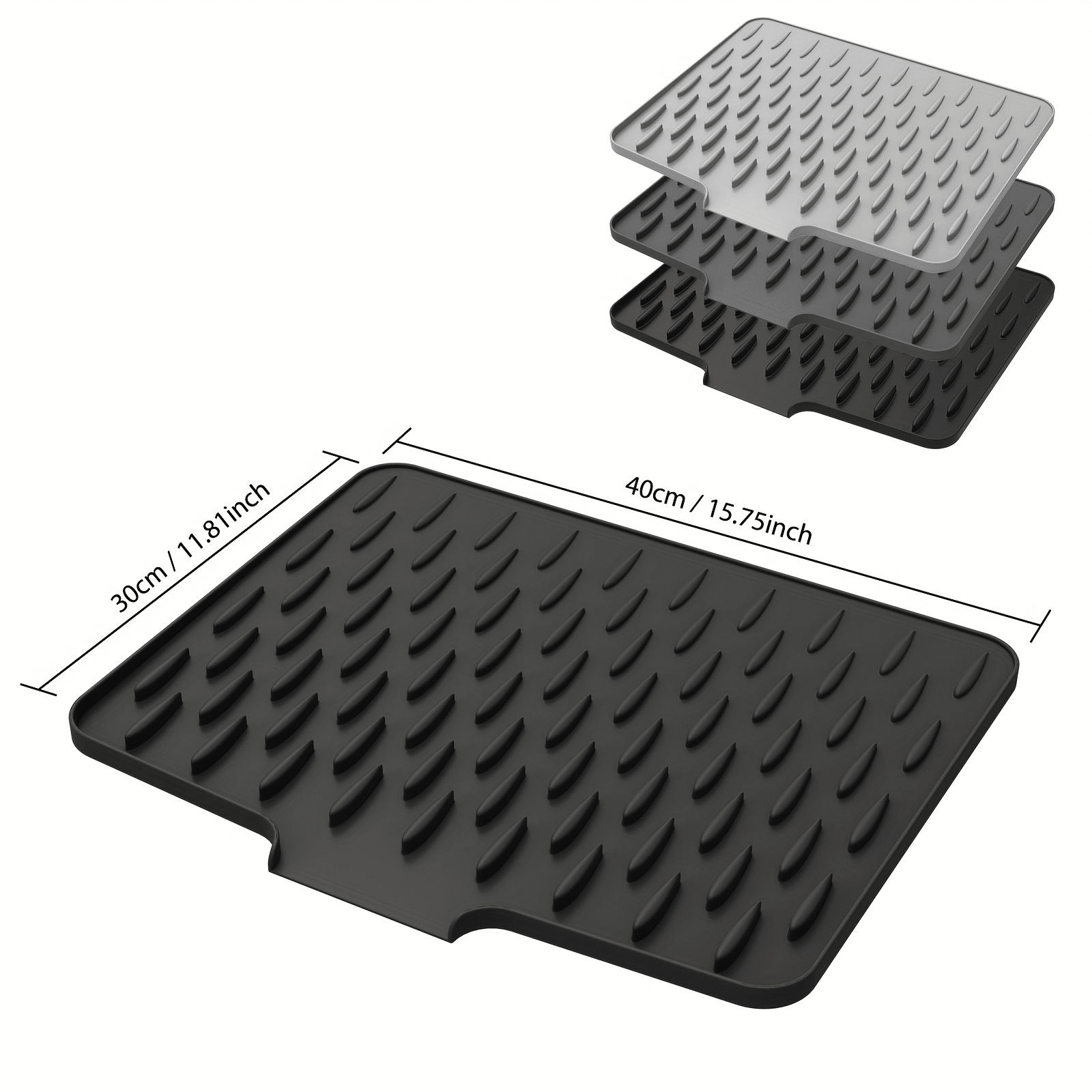 Multifunctional Silicone Dish Drying Mat with Built-In Drain Lip – Portable & Durable Kitchen Pad