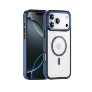 Luxury Magnetic Titanium Metal Electroplated Shockproof Acrylic Phone Case for iPhone 13–17 Pro Max