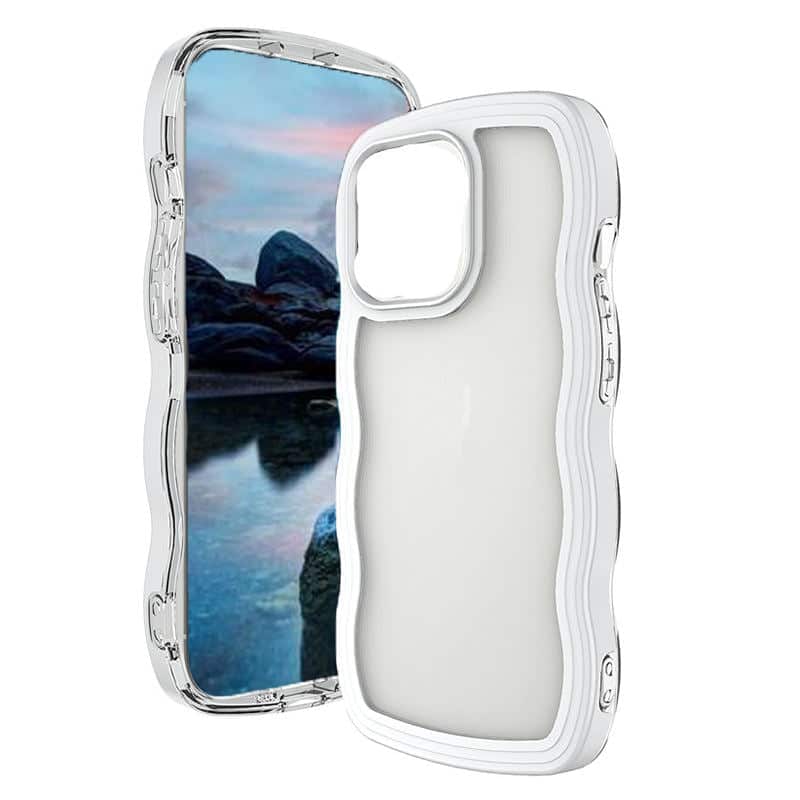 Side Large Wave Design TPU + PC Case for iPhone – Stylish Shockproof Phone Cover - Image 2