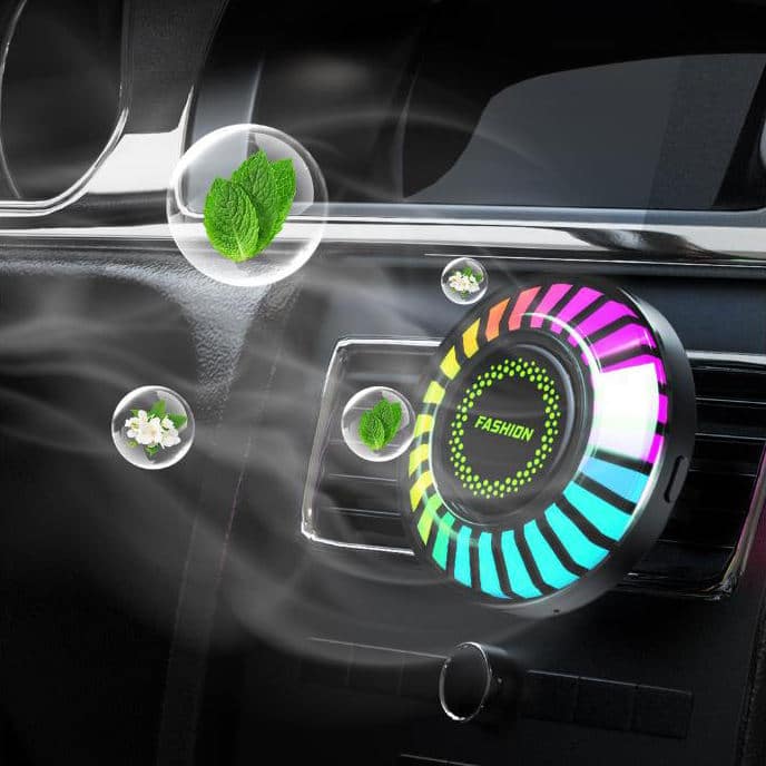 RGB Voice Sensor Car Air Freshener – LED Music-Controlled Vent Clip with App-Controlled Fragrance Light - Image 2