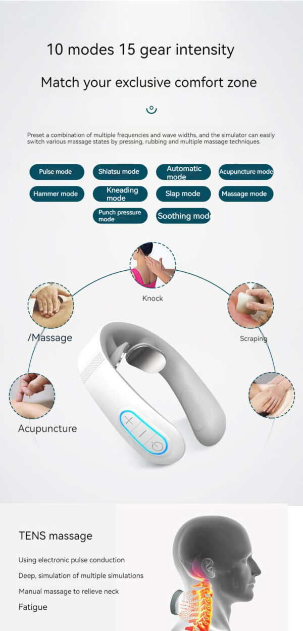 Electric Neck & Shoulder Massager with Heat – Smart Pain Relief Neck Protector for Relaxation & Stress Relief - Image 3