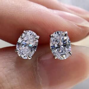 Silver Zircon Stud Earrings for Women