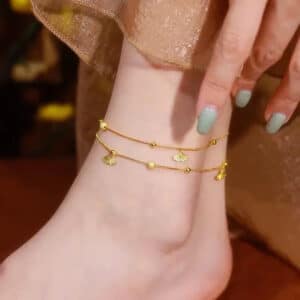 Waterproof Shell & Leaf Anklet for Women